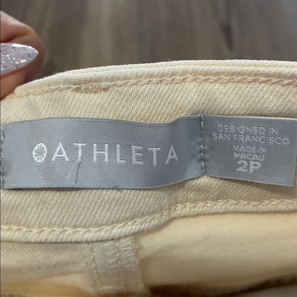 Athleta Sculptek Flex High Rise Straight Leg Ankle Jean Bone Cream Size 2 - Picture 5 of 12